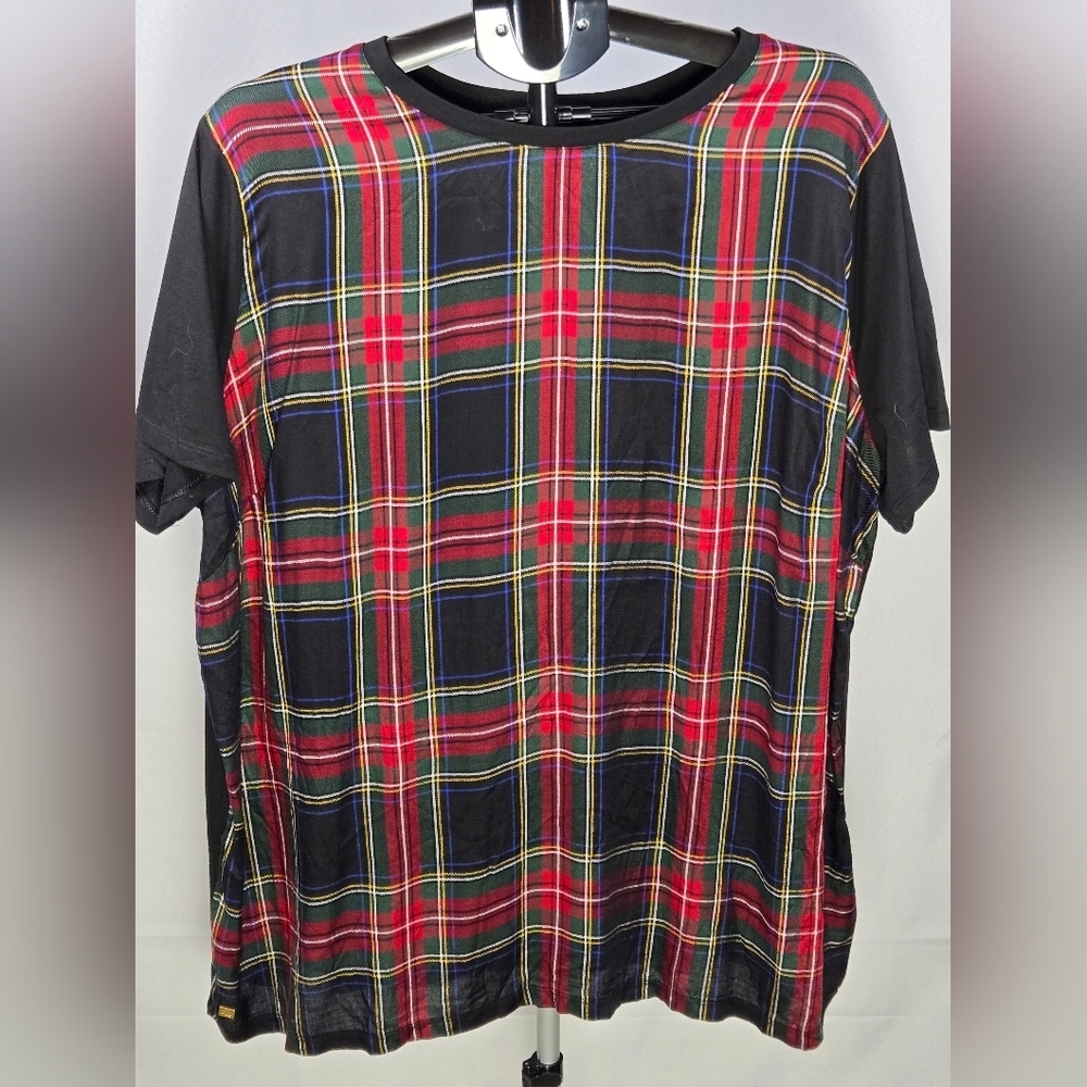 Ralph Lauren Tartan Plaid Heritage Dark Academia Viscose Top, 3X